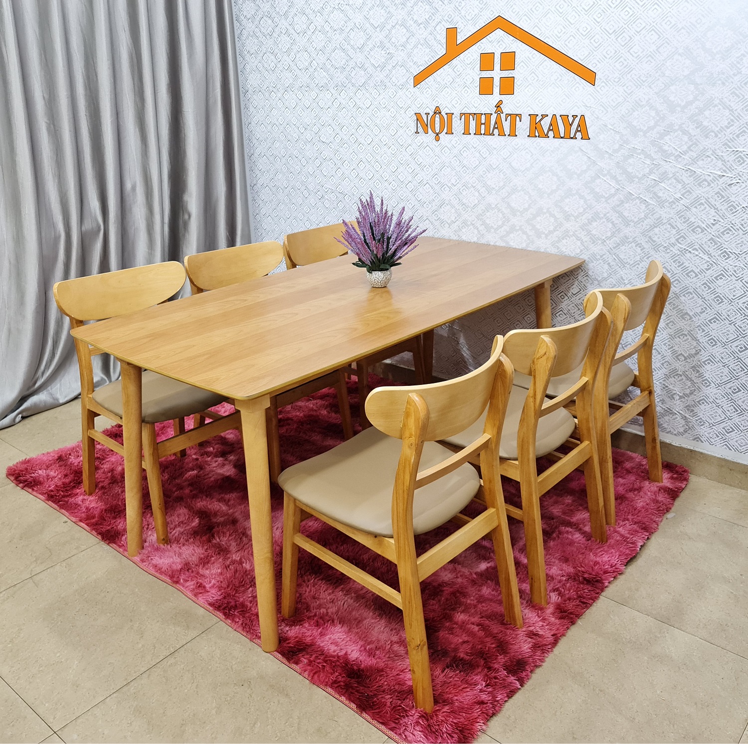 Set Bàn Ăn 6 Ghế Lunar (Tự Nhiên) BAK-491