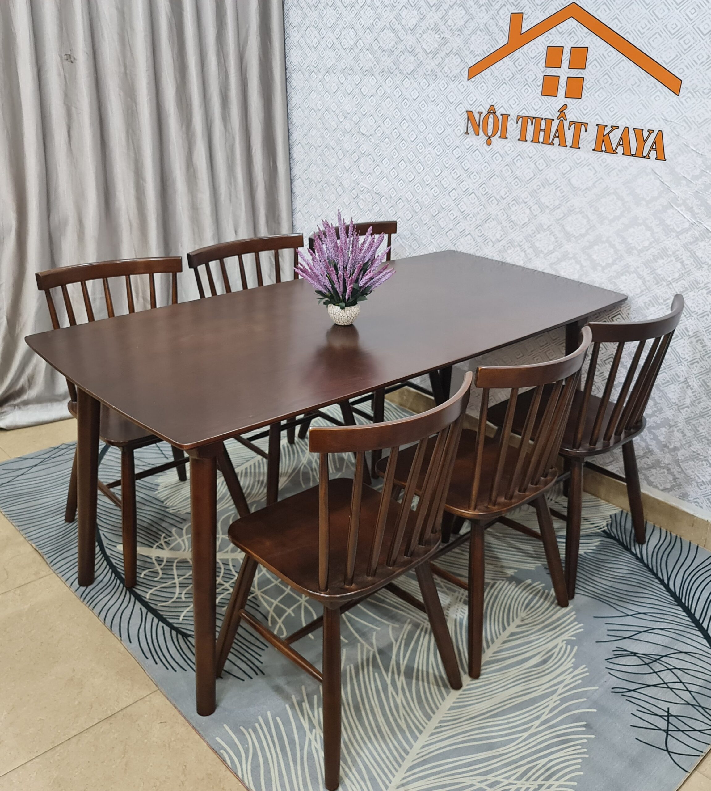 Set Bàn Ăn 6 Ghế Sunny (Nâu) BAK-600