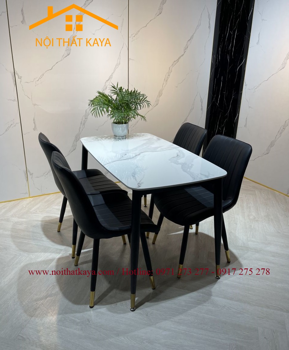 Bộ Bàn Mặt Đá Ceramic Chân Neva - 4 Ghế Nhập Khẩu KY-GH25 - Ảnh 4