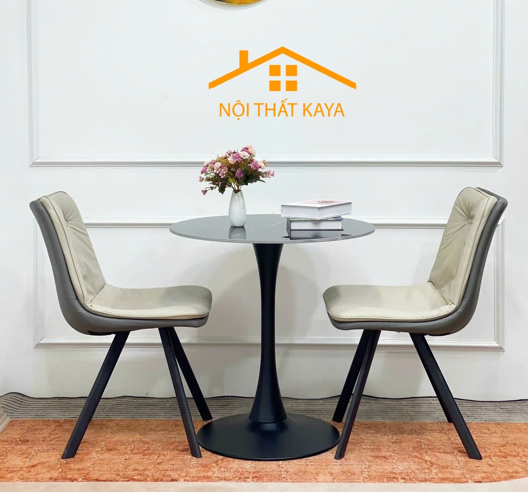 Bộ Bàn Tròn Mặt Đá Ceramic - 2 Ghế Nhập Khẩu KY-GH39