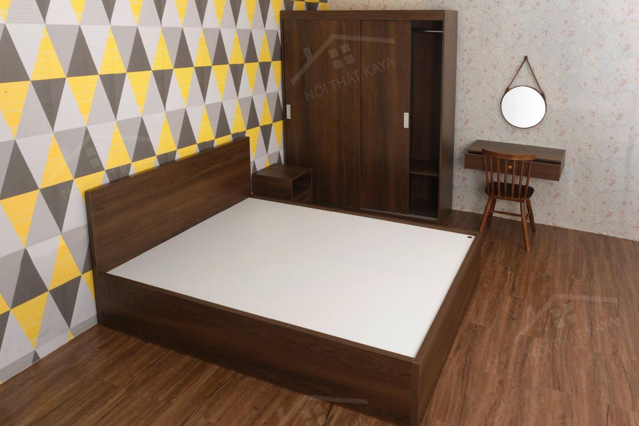 Bộ nội thất phòng ngủ HDF PN001 (Giường - Tủ quần áo - Tủ đầu giường - Bàn trang điểm)