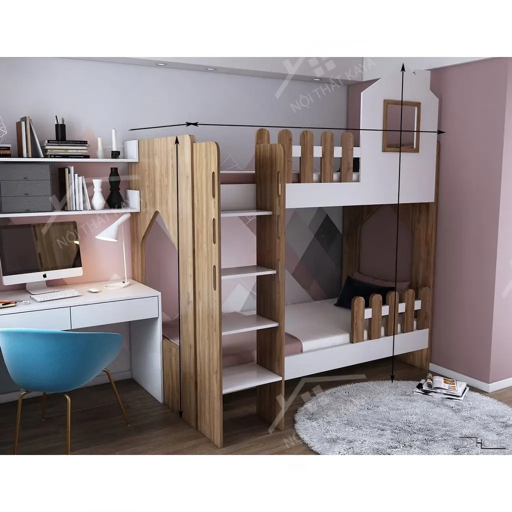 Giường Tầng Gỗ Công Nghiệp 050 (2)