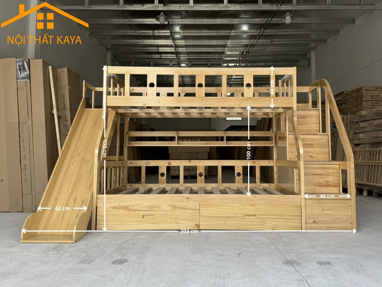 Giường tầng gỗ tự nhiên